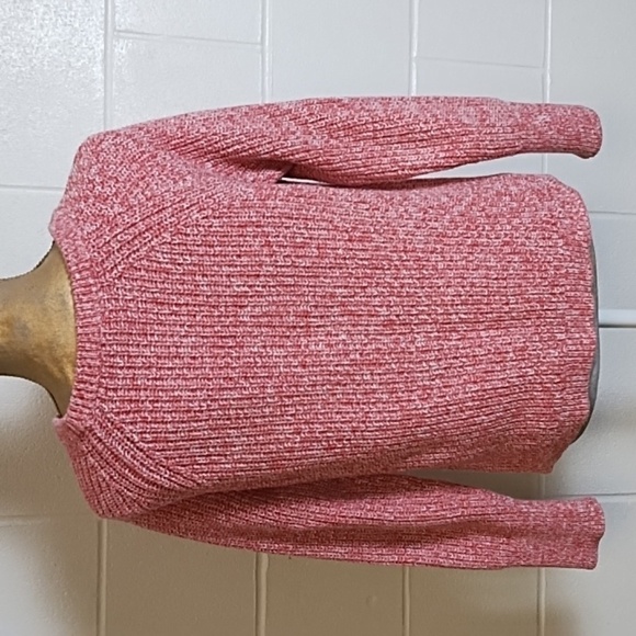 Gap Coral Chunky Cotton Knit Wide Crewneck Sweater - Picture 2 of 10